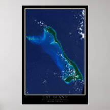 Ilhas Cat Bahamas do Mapa do Satélite Espacial
