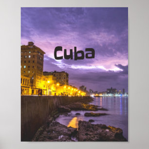 Poster Ilhas Costeiras Cuba Havana À Noite