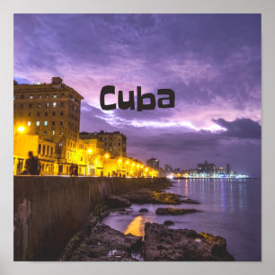 Poster Ilhas Costeiras Cuba Havana À Noite