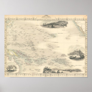 Poster Ilhas de Polinésia no Oceano Pacífico
