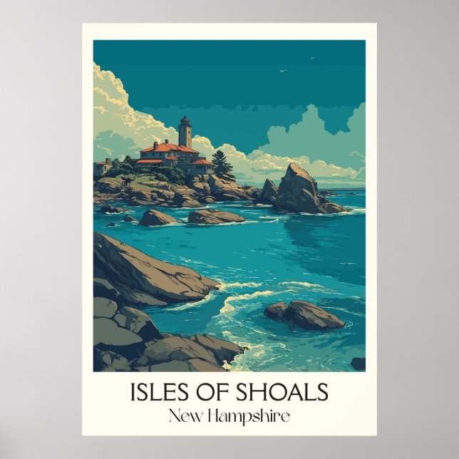Poster Ilhas de Shoals Costa de New Hampshire (Frente)