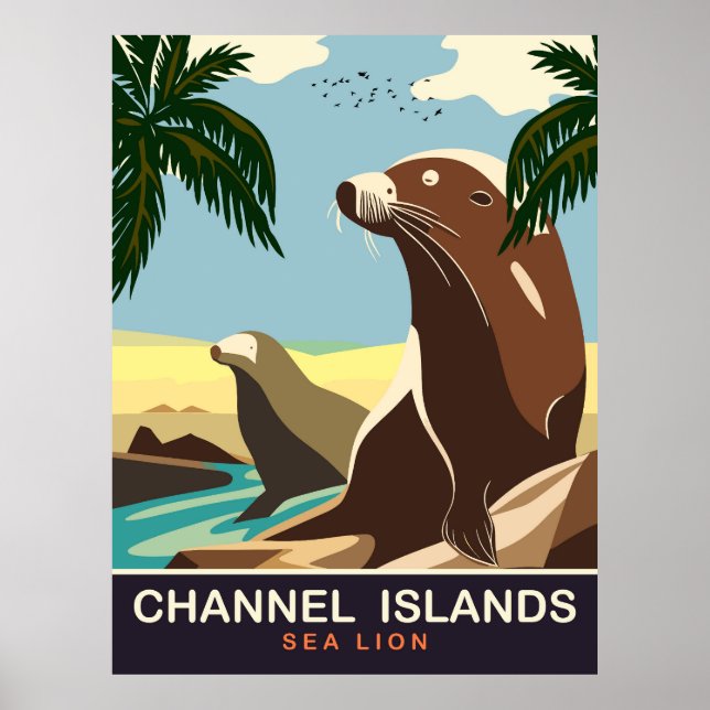 Poster Ilhas do Canal, Leão-marinho, Viagem (Frente)