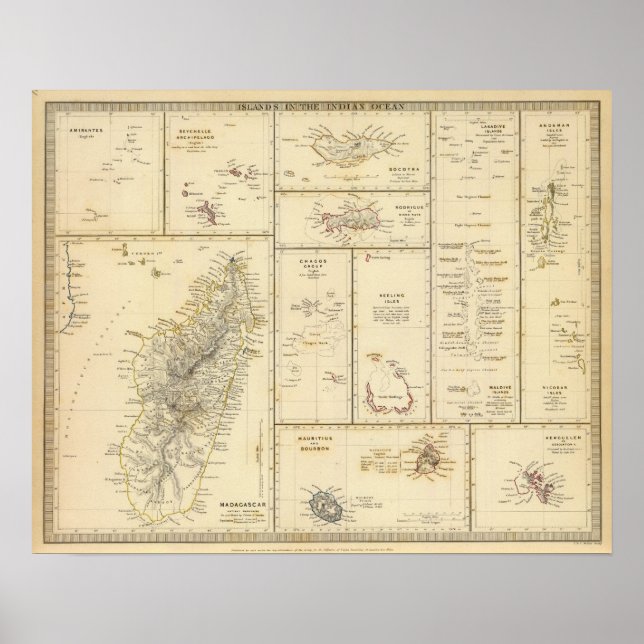 Pôster Ilhas do Oceano Índico (Frente)