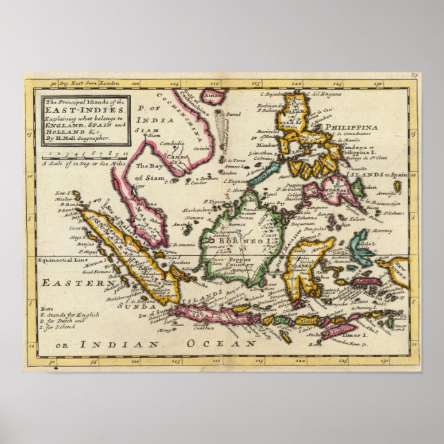Pôster Ilhas do Príncipe das Índias Orientais (Frente)