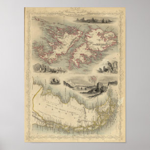Poster Ilhas Falkland e Patagonia