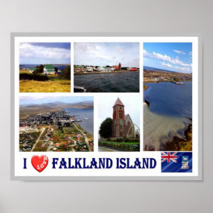 Poster Ilhas Falkland - I Love -