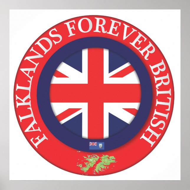 Pôster Ilhas Falkland para sempre britânicas (Frente)