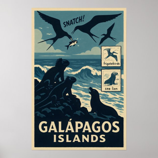 Poster Ilhas Galápagos (Frente)