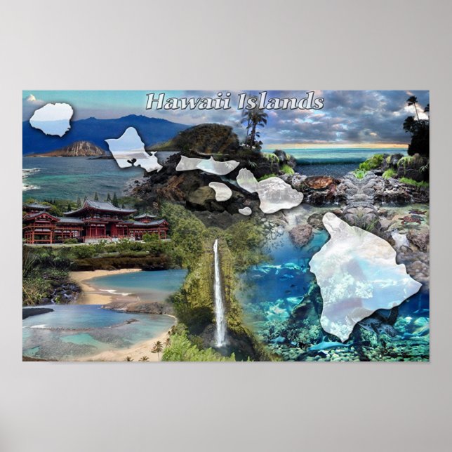 Pôster Ilhas Hawaii (Frente)