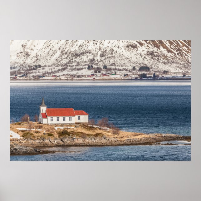 Poster Ilhas Lofoten da Igreja Norueguesa (Frente)