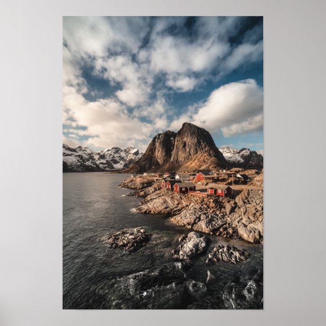 Poster Ilhas Lofoten da Noruega Hamnoya (Frente)