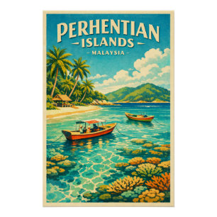 Pôster Ilhas Perhentian, Malásia, em um vibrante
