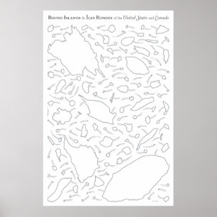 Poster Ilhas redondas e Îles Rondes dos E.U. & do Canad