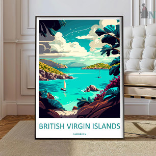 Poster Ilhas Virgens Britânicas Arte de Parede de Viagem
