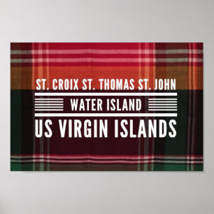 Poster Ilhas Virgens dos EUA USVI Caribe Madras