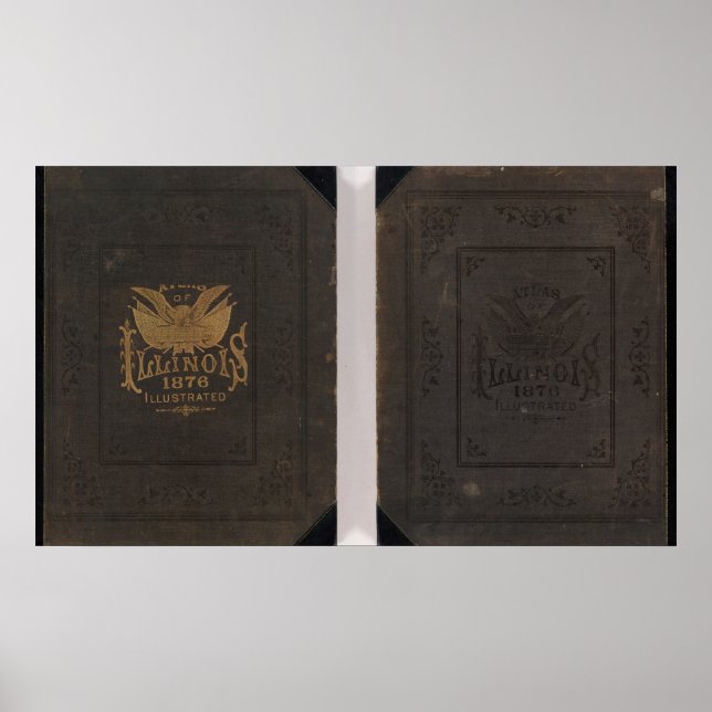 Pôster Illinois, atlas of the State (Frente)