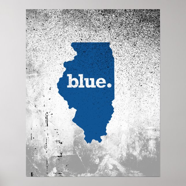 POSTER ILLINOIS BLUE STATE (Frente)
