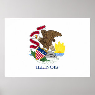 Poster Illinois Flag