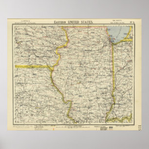 Pôster Illinois, Indiana, Iowa, Missouri