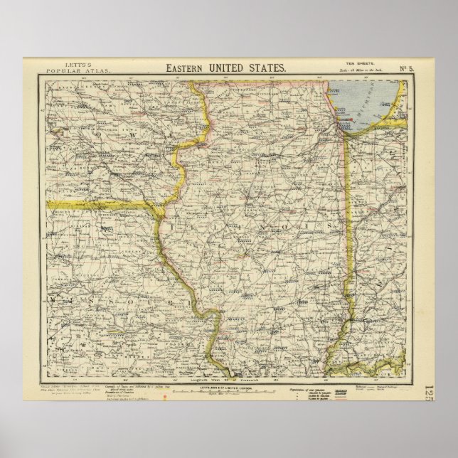 Pôster Illinois, Indiana, Iowa, Missouri (Frente)