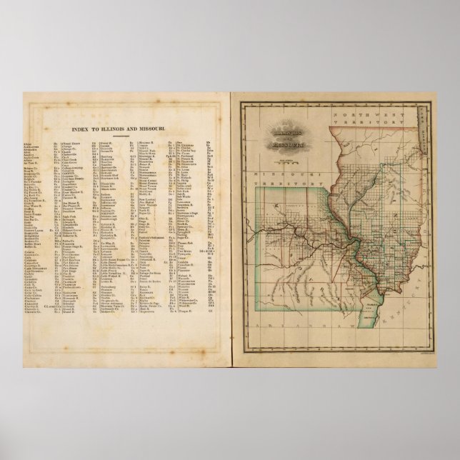 Pôster Illinois, Missouri (Frente)