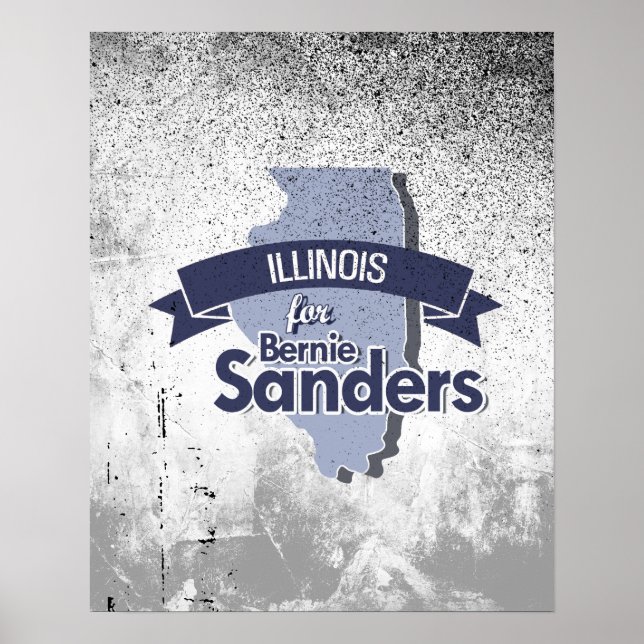 Poster Illinois para Bernie Sanders (Frente)