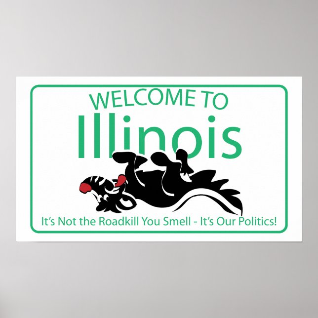 Poster Illinois Road Sign (Frente)