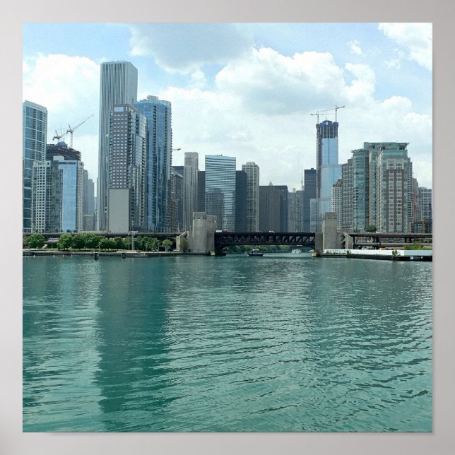 Poster Illinois Skyline (Frente)