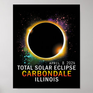 Poster Illinois Total Solar Eclipse abril 8 2024