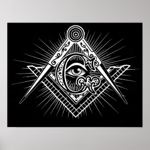 Poster Illuminati Todos Vendo Símbolo de Freemason Ocular