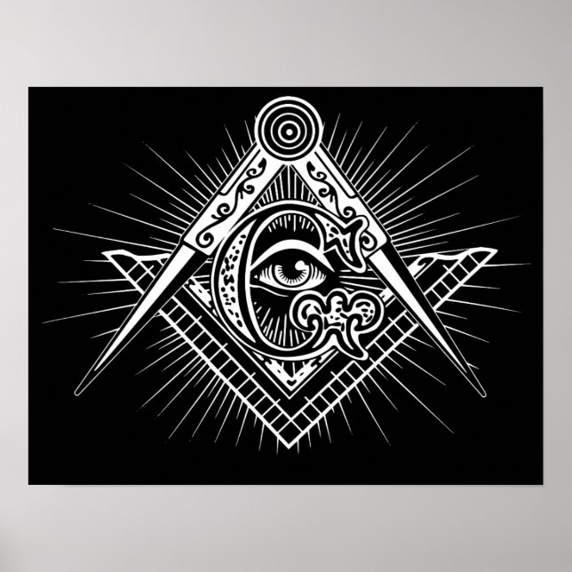 Poster Illuminati Todos Vendo Símbolo de Freemason Ocular (Frente)