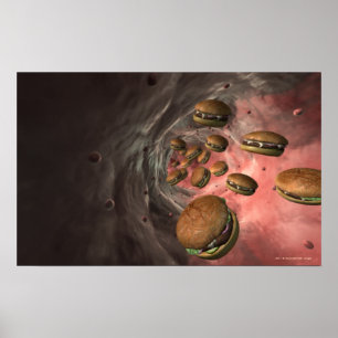 Pôster Illustration of a blood vessel with burgers
