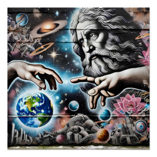 Pôster  illustration of god creating the universe