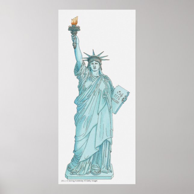 Poster Illustration of the Statue of Liberty (Frente)