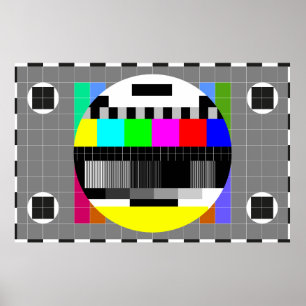 Poster illustration of tv no signal back in retro style.