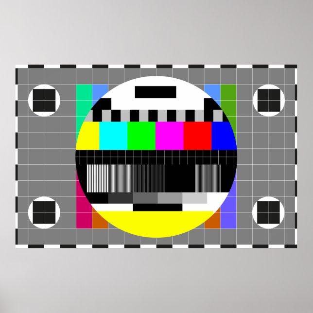 Poster illustration of tv no signal back in retro style.  (Frente)