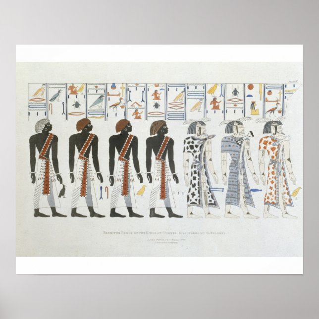 Poster Illustrations of hieroglyphics from the Tombs of t (Frente)