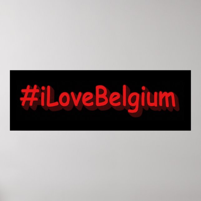 Poster "#iLoveBelgium" Design bonito. Comprar Agora (Frente)