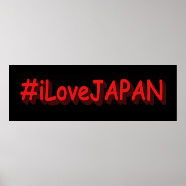 Poster "#iLoveJAPAN" Design bonito. Comprar Agora (Frente)