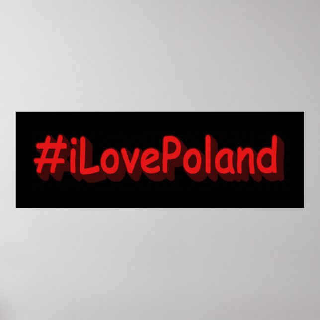 Poster "#iLovePoland" Cute Design. Buy Now (Frente)