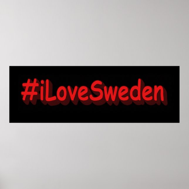 Poster "#iLoveSuécia" Design bonito. Comprar Agora (Frente)