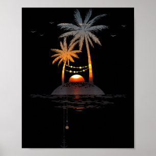 Poster Iluminação da ilha do pôr do sol humor de férias