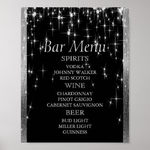 Poster Iluminação preta e prateada elegante - Menu Bar