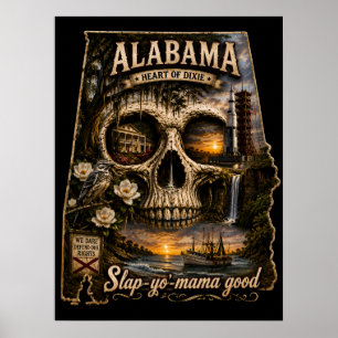 Poster Ilusão da Caveira do Alabama Astigmatismo ESTADO