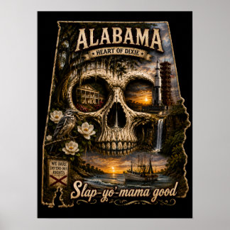 Poster Ilusão da Caveira do Alabama | Astigmatismo ESTADO