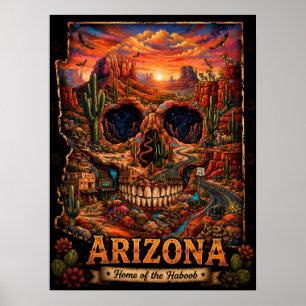 Poster Ilusão de Caveira do Arizona Astigmatismo ESTADO