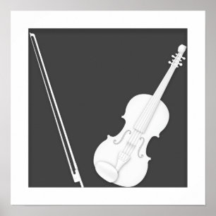 Poster Ilusão de Cortes de Papel Violino por Mozartini