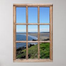 Ilusão de Vista para a Praia a partir de uma Janel