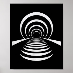 Poster Ilusão do Túnel Abstrato Retrô da Vida Após a Mort