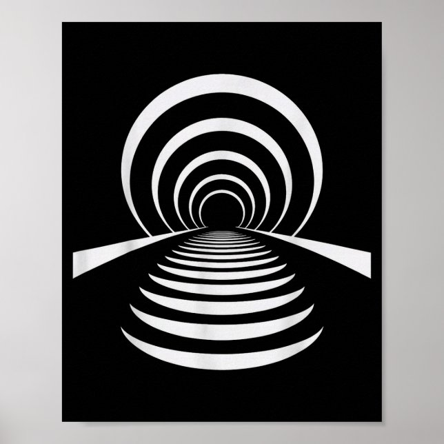 Poster Ilusão do Túnel Abstrato Retrô da Vida Após a Mort (Frente)